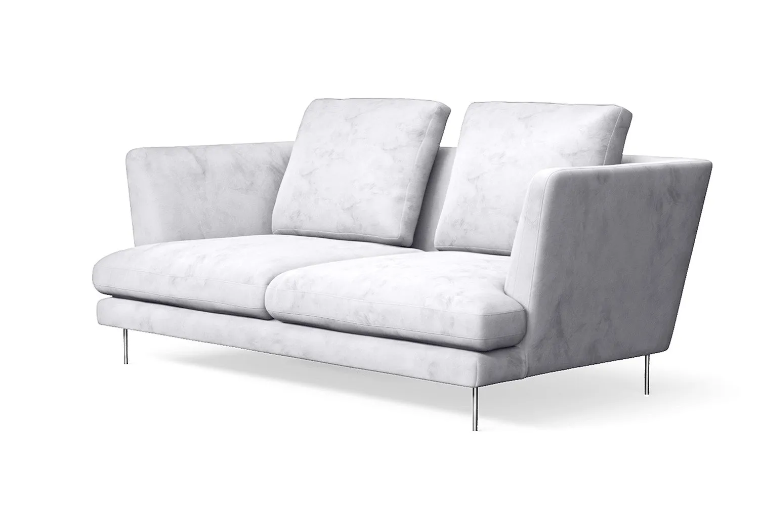 Faenza 2 Seater Sofa Silver Velvet