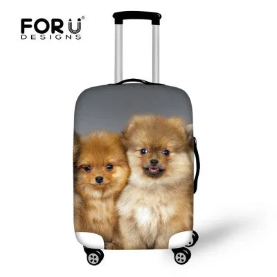 FORUDESIGNS Elastic Travel Luggage Cover Cute Husky Dog Print 18-30 inch Travel Case Dust Cover Elastic Dustproof Suitcase Cover