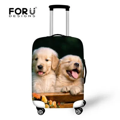 FORUDESIGNS Elastic Travel Luggage Cover Cute Husky Dog Print 18-30 inch Travel Case Dust Cover Elastic Dustproof Suitcase Cover