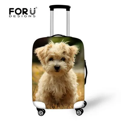 FORUDESIGNS Elastic Travel Luggage Cover Cute Husky Dog Print 18-30 inch Travel Case Dust Cover Elastic Dustproof Suitcase Cover