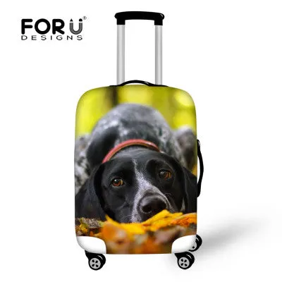 FORUDESIGNS Elastic Travel Luggage Cover Cute Husky Dog Print 18-30 inch Travel Case Dust Cover Elastic Dustproof Suitcase Cover