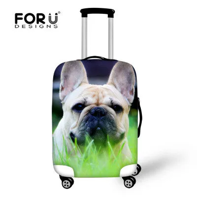 FORUDESIGNS Elastic Travel Luggage Cover Cute Husky Dog Print 18-30 inch Travel Case Dust Cover Elastic Dustproof Suitcase Cover
