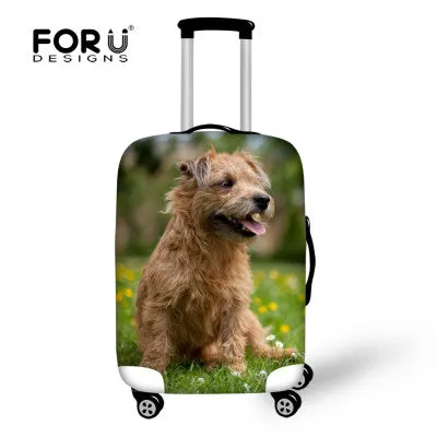 FORUDESIGNS Elastic Travel Luggage Cover Cute Husky Dog Print 18-30 inch Travel Case Dust Cover Elastic Dustproof Suitcase Cover