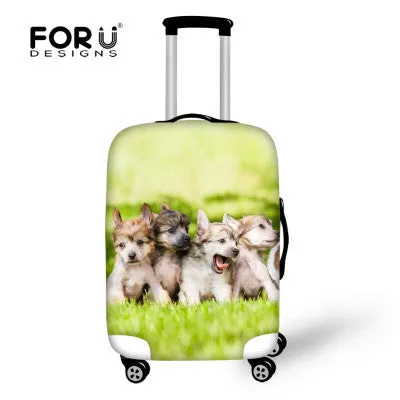 FORUDESIGNS Elastic Travel Luggage Cover Cute Husky Dog Print 18-30 inch Travel Case Dust Cover Elastic Dustproof Suitcase Cover