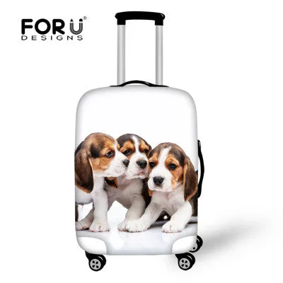 FORUDESIGNS Elastic Travel Luggage Cover Cute Husky Dog Print 18-30 inch Travel Case Dust Cover Elastic Dustproof Suitcase Cover