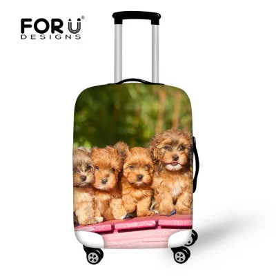 FORUDESIGNS Elastic Travel Luggage Cover Cute Husky Dog Print 18-30 inch Travel Case Dust Cover Elastic Dustproof Suitcase Cover