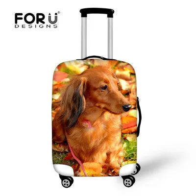 FORUDESIGNS Elastic Travel Luggage Cover Cute Husky Dog Print 18-30 inch Travel Case Dust Cover Elastic Dustproof Suitcase Cover