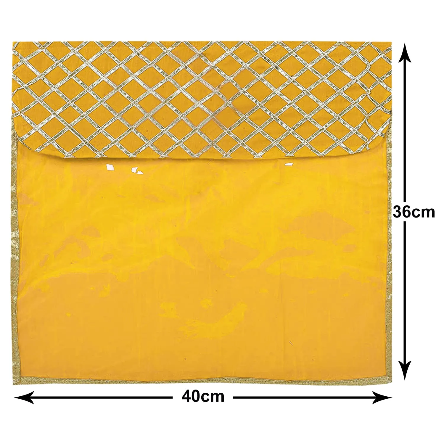 Heart Home Seamless lattice Design Satin Foldable, Lightweigth Single Saree Cover/Organiser For Wardrobe With Transparent Top- Pack of 4 (Yellow)-50HH01333