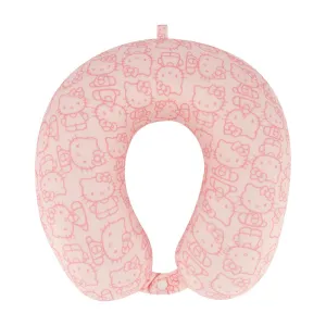 Hello Kitty All-over Memory Foam Travel Neck Pillow, Pink