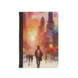 Human themed watercolor effect in a modern city Passport Cover