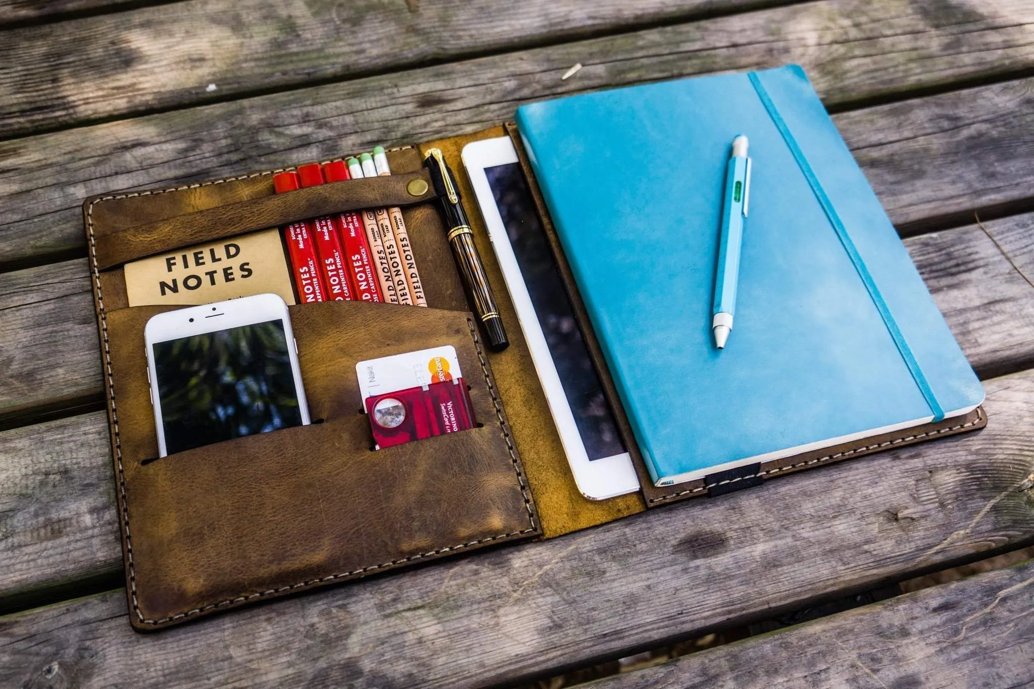 iPad Pro 11 - Pro 10.5 and B5 size Notebook Cover - Crazy Horse Brown
