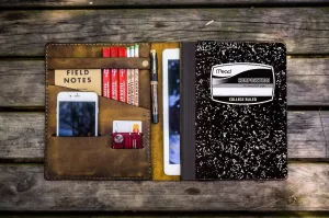 iPad Pro 11 - Pro 10.5 and B5 size Notebook Cover - Crazy Horse Brown