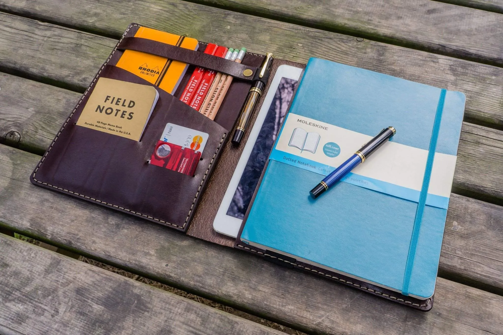 iPad Pro 11 - Pro 10.5 and B5 size Notebook Cover - Dark Brown