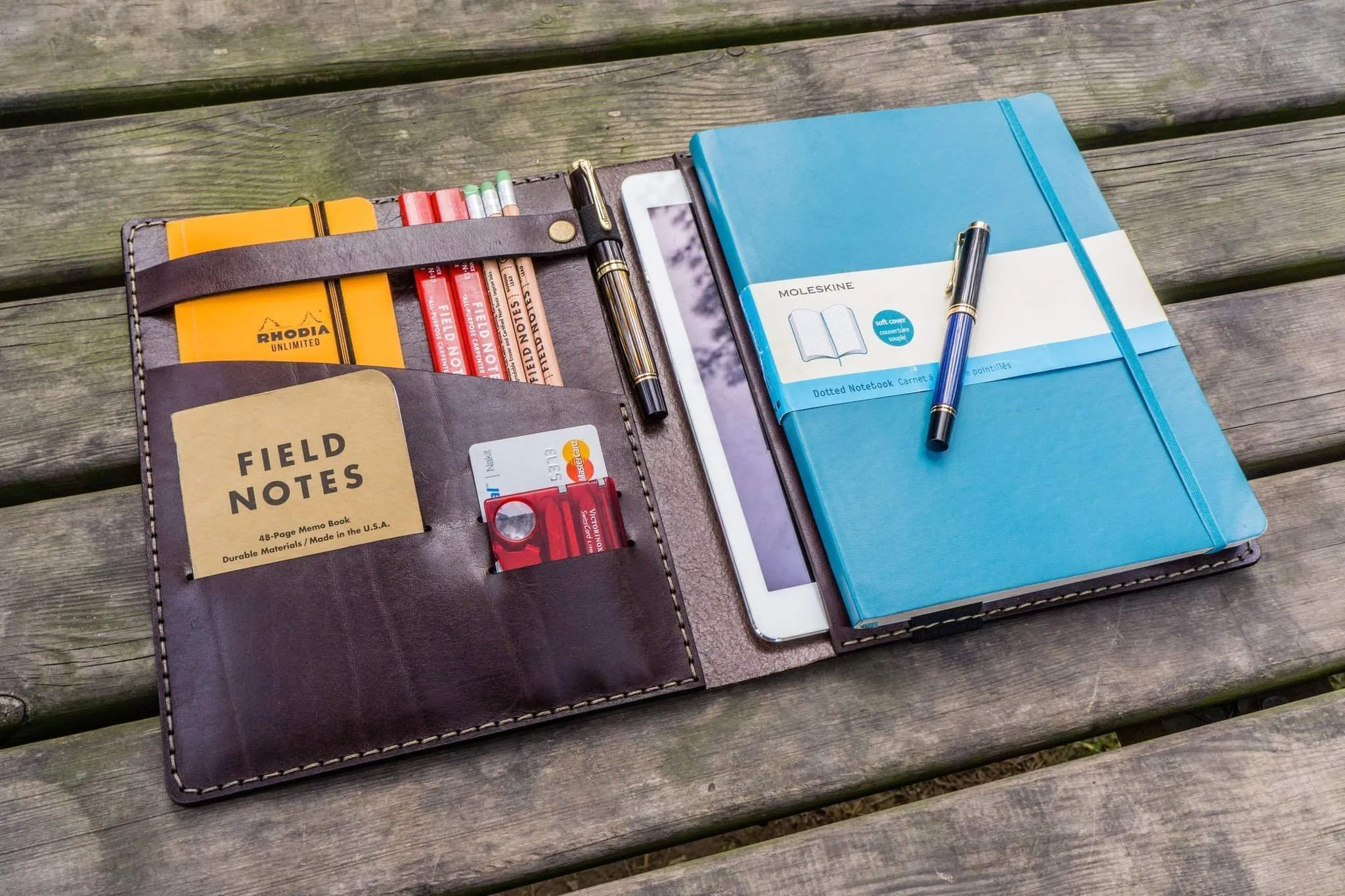iPad Pro 11 - Pro 10.5 and B5 size Notebook Cover - Dark Brown