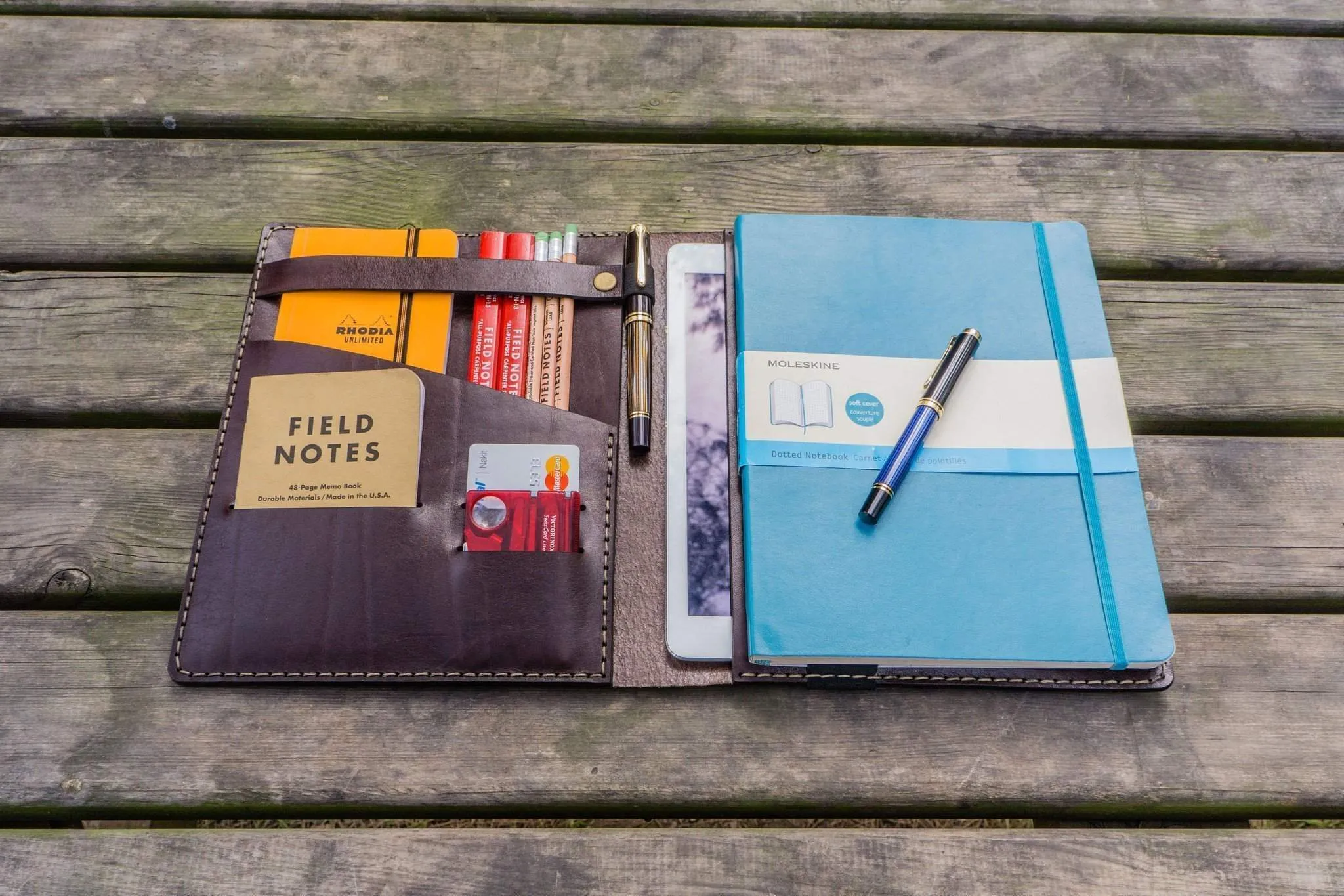 iPad Pro 11 - Pro 10.5 and B5 size Notebook Cover - Dark Brown