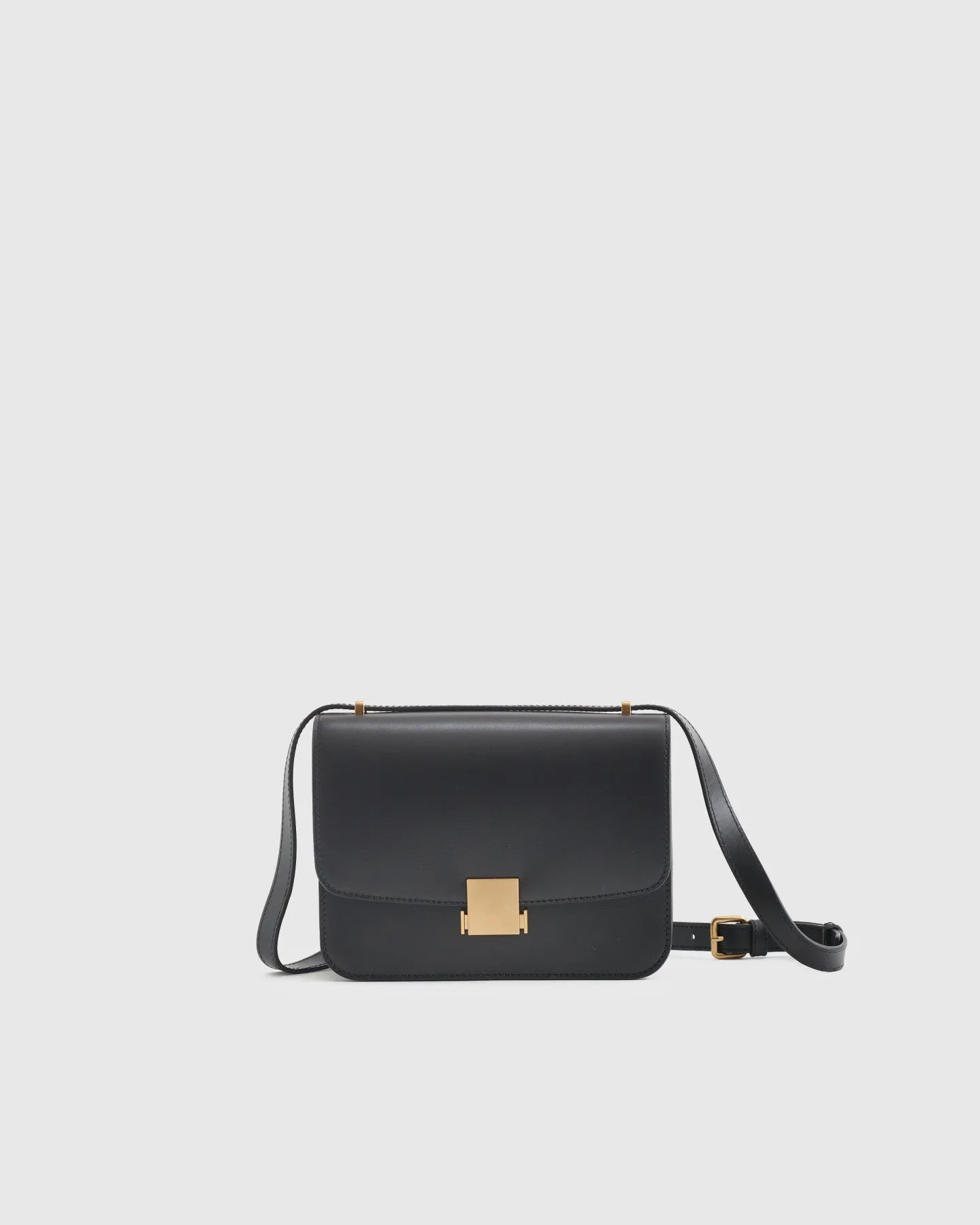 Italian Leather Box Shoulder Bag