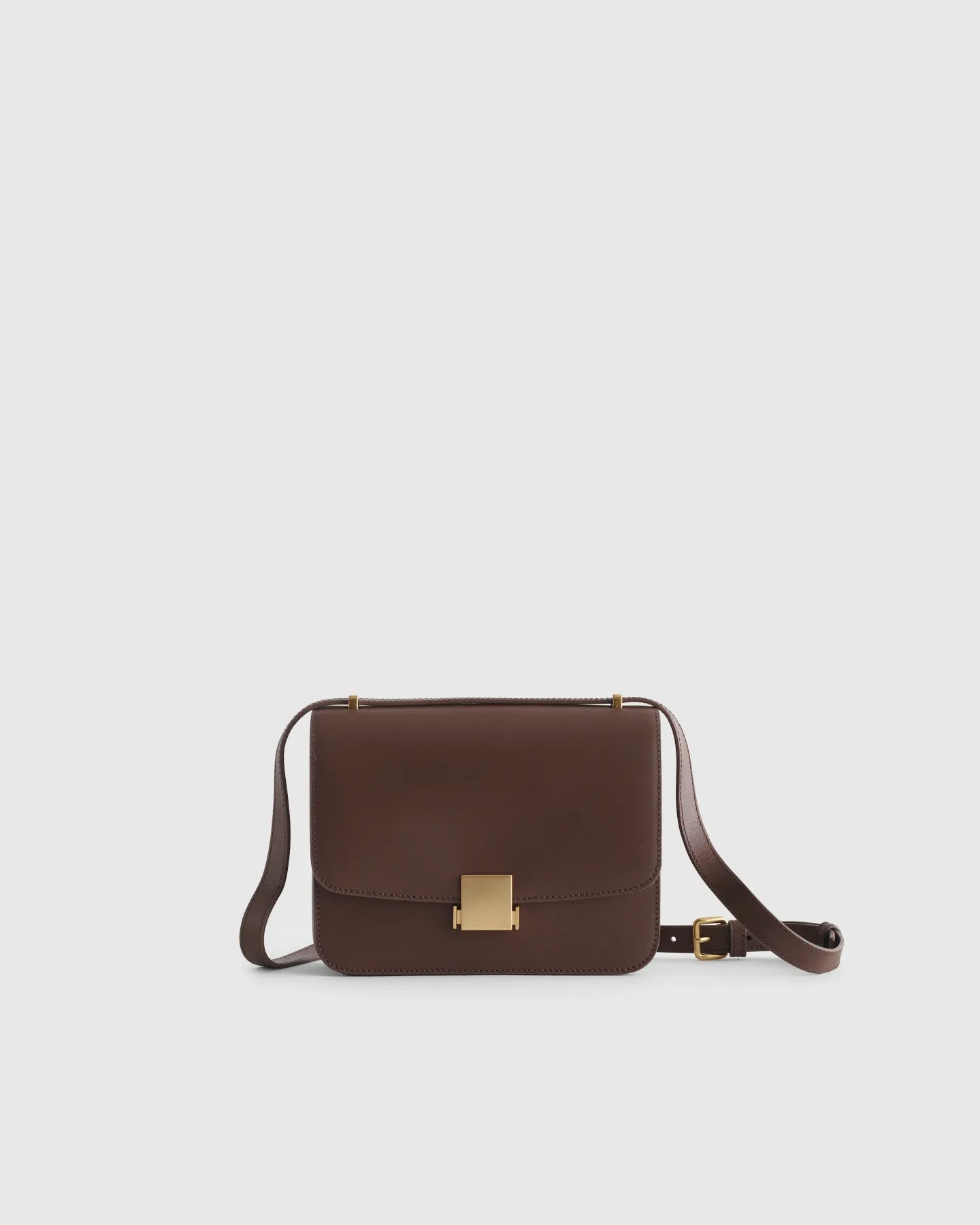 Italian Leather Box Shoulder Bag