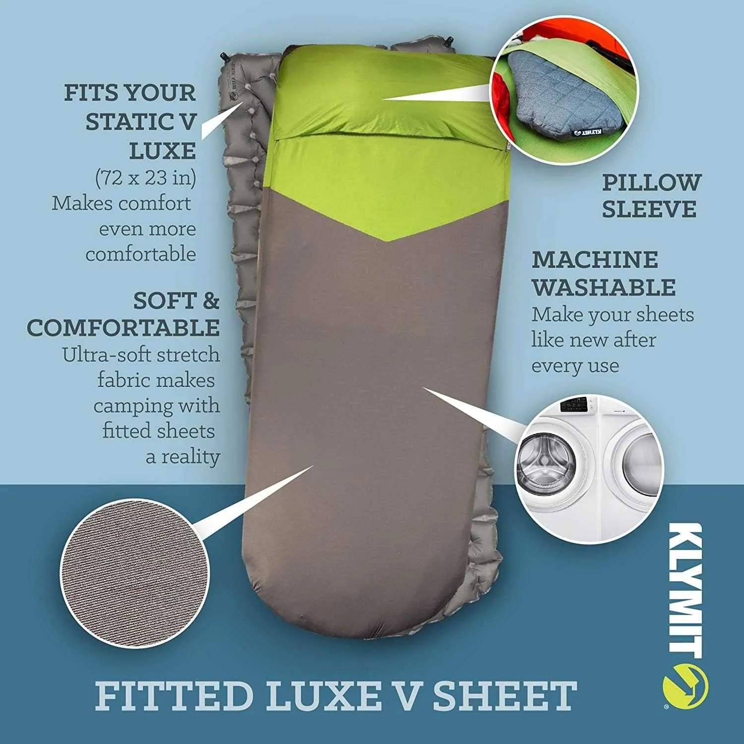 Klymit Drift Camping Pillow, Shredded Memory Foam Travel Pillow