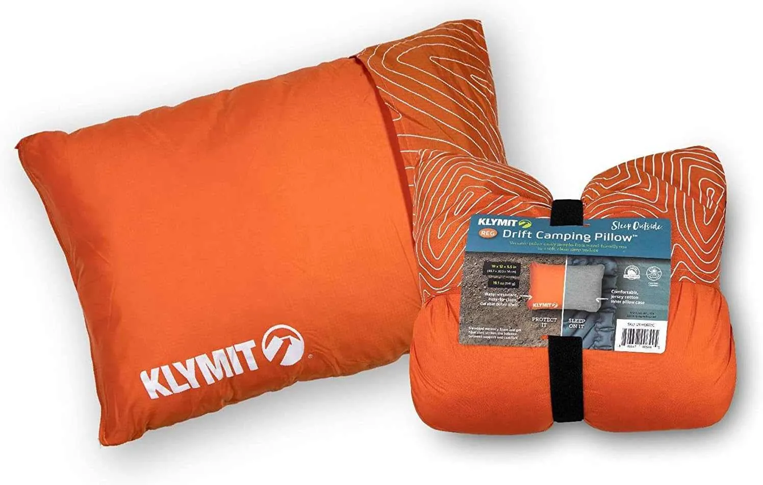 Klymit Drift Camping Pillow, Shredded Memory Foam Travel Pillow