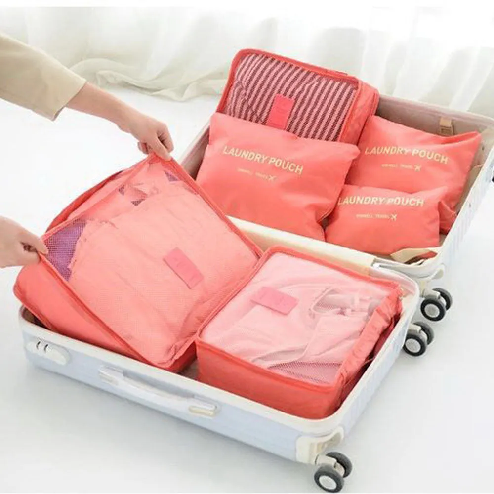 Laundry Bag Clothes Organizer Pouch 6 Pcs