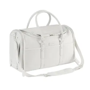 Le Brat Traveler Pets High End Portable Luxurious Pet Carrier Breathable and Foldable Bag in Grey White, Peachy Pink