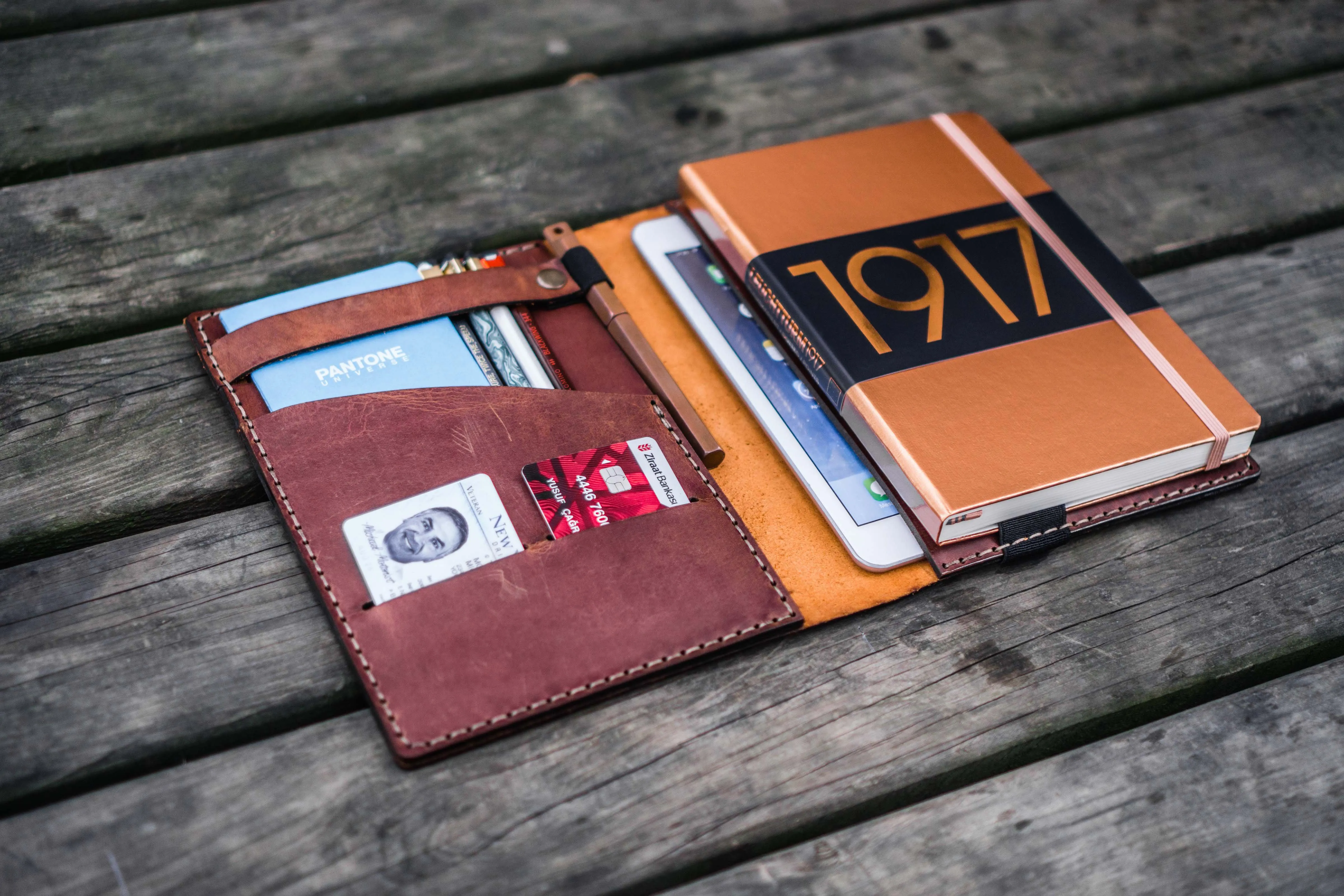 Leather Hobonichi Cousin A5 Planner Cover - Crazy Horse Tan