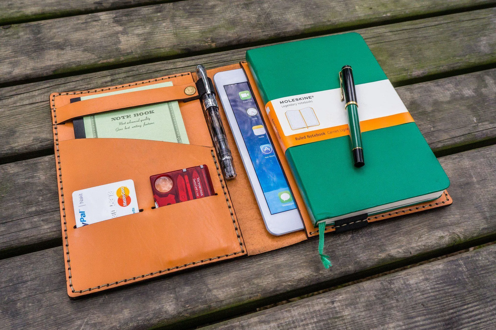 Leather Hobonichi Cousin A5 Planner Cover - Orange