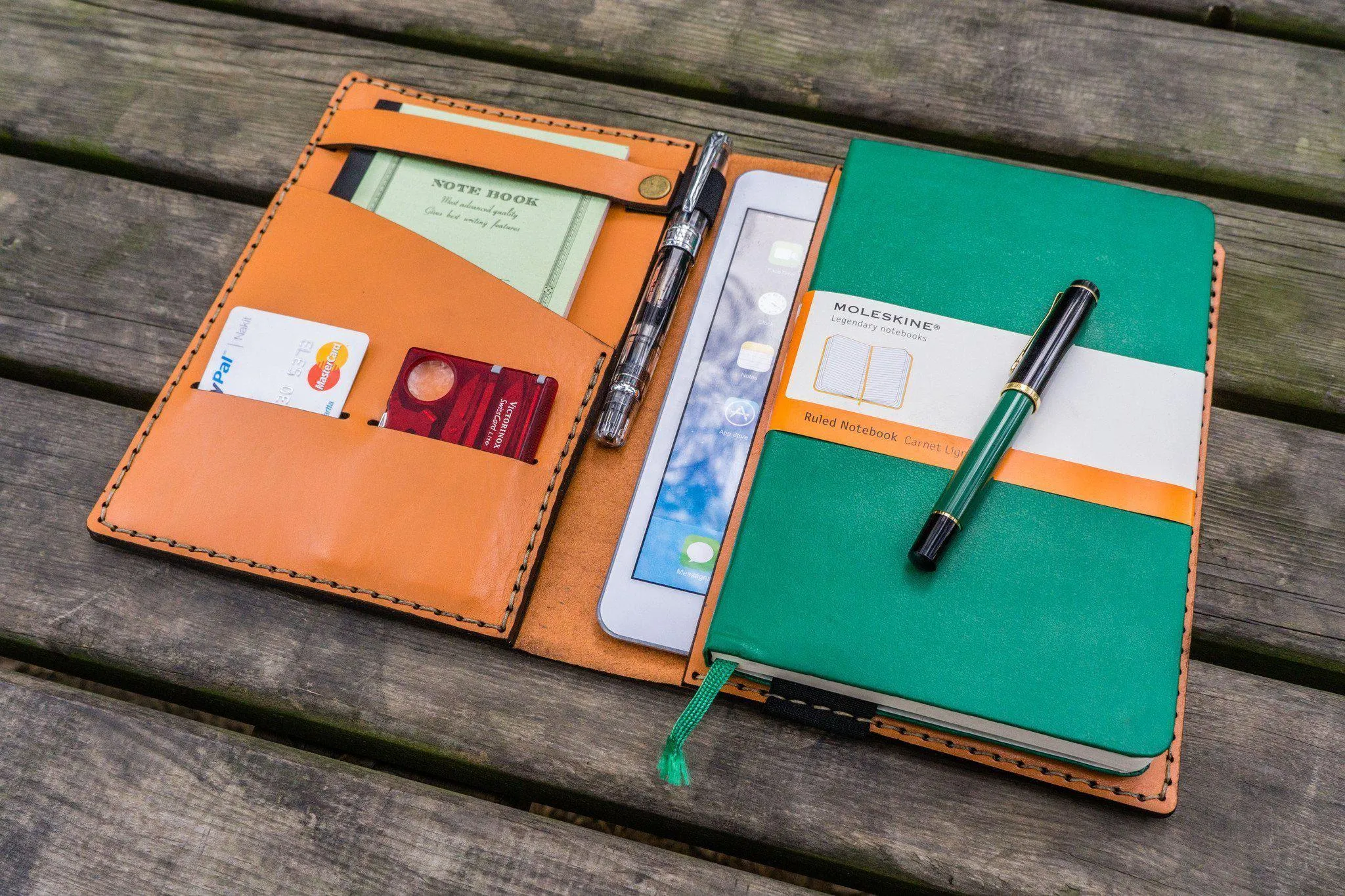 Leather Hobonichi Cousin A5 Planner Cover - Orange
