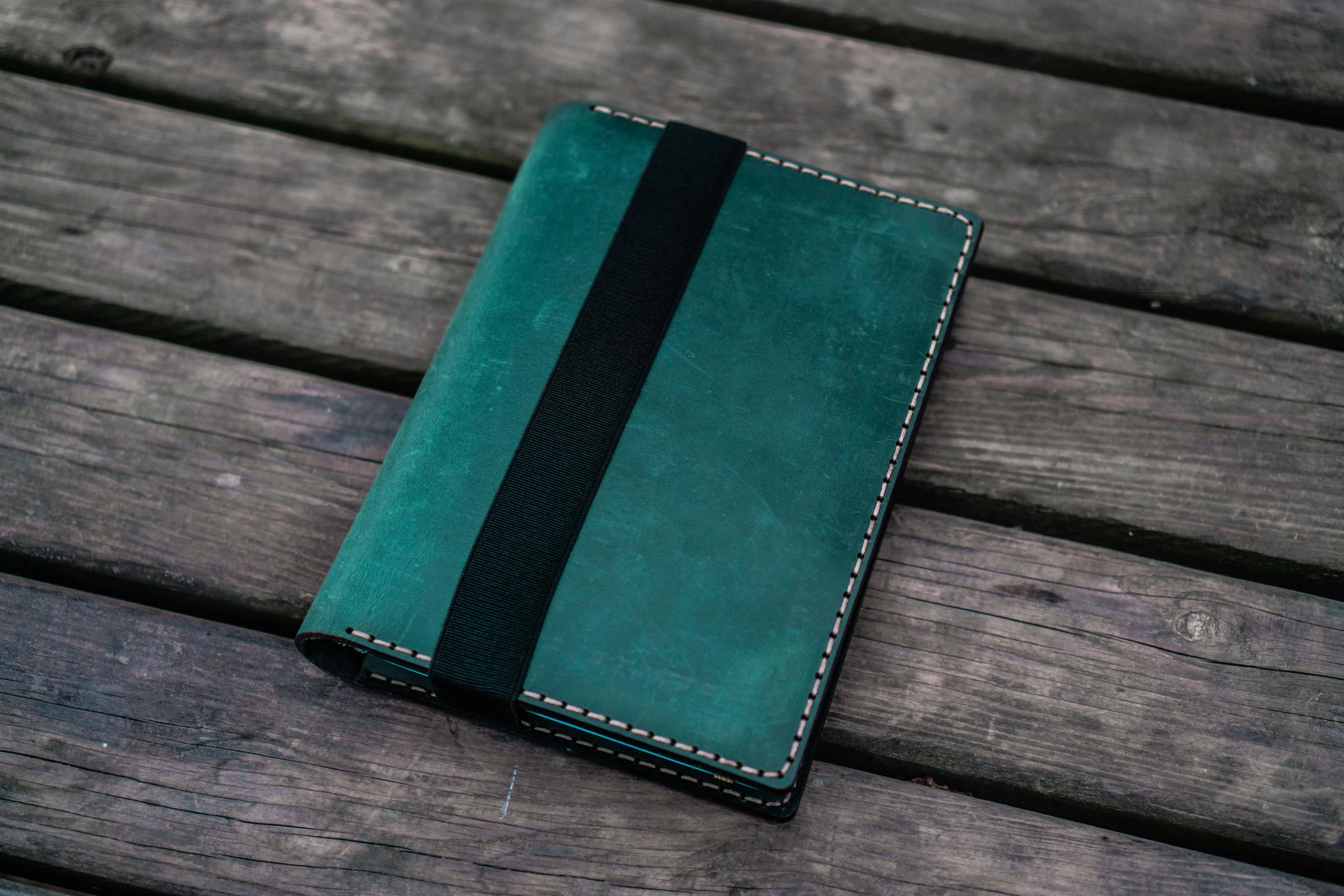 Leather Leuchtturm1917 A5 Notebook Cover - Crazy Horse Forest Green