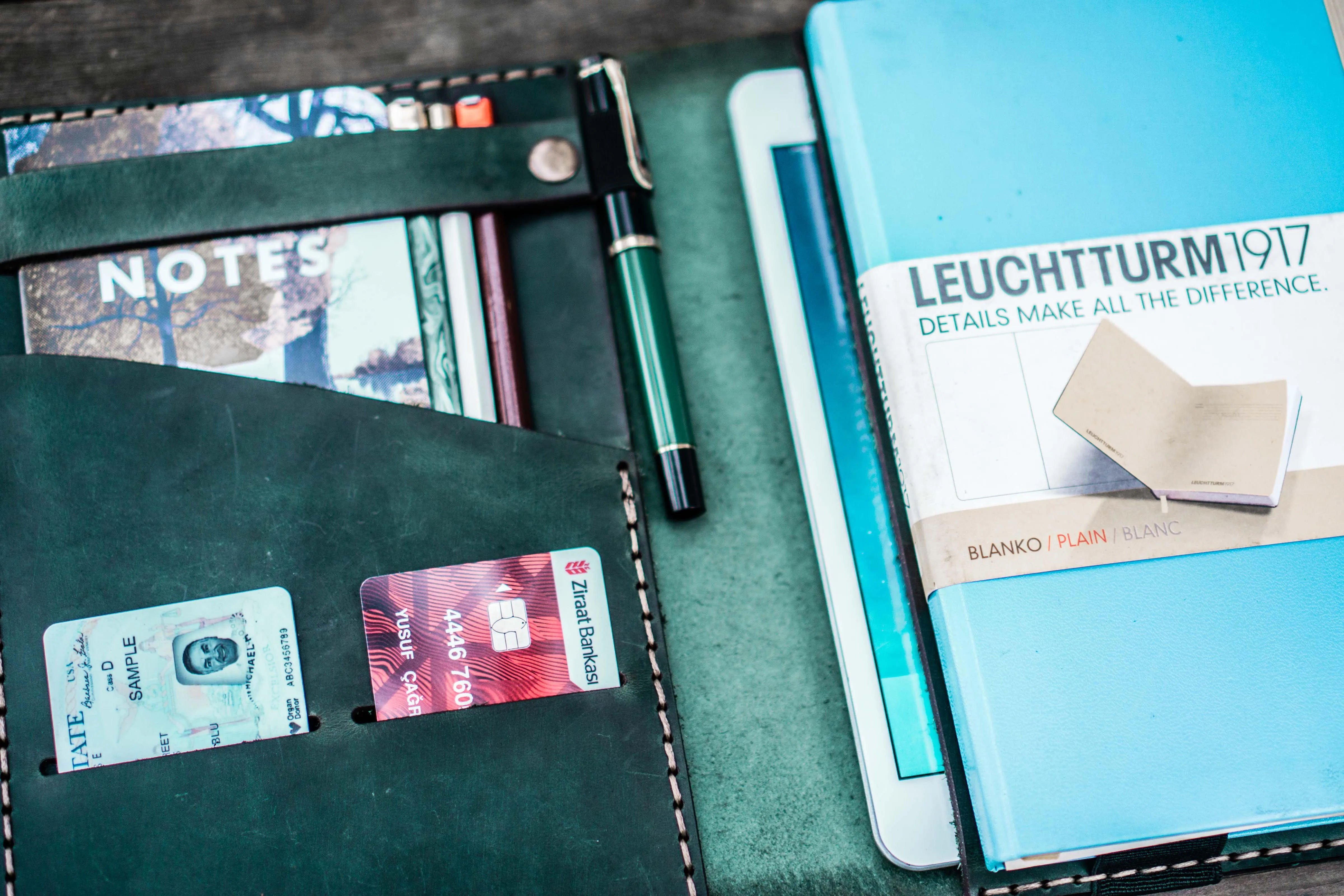 Leather Leuchtturm1917 A5 Notebook Cover - Crazy Horse Forest Green