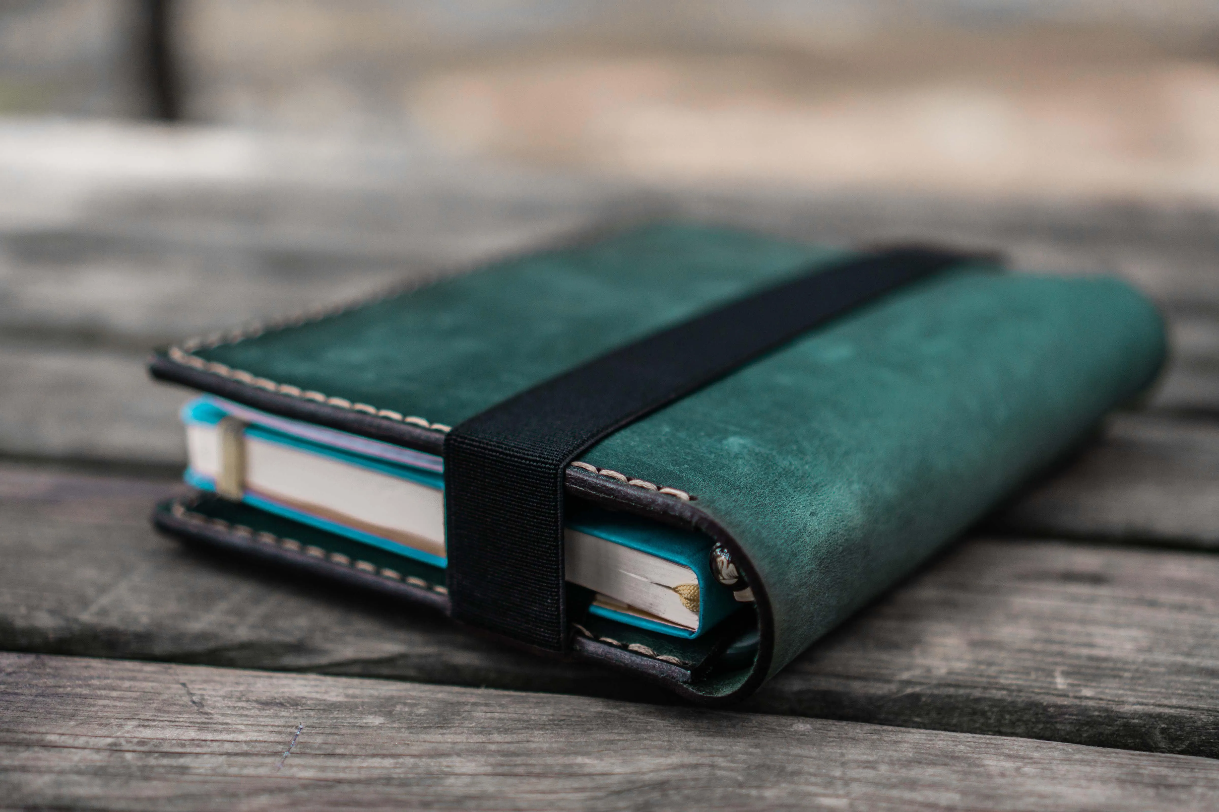Leather Leuchtturm1917 A5 Notebook Cover - Crazy Horse Forest Green