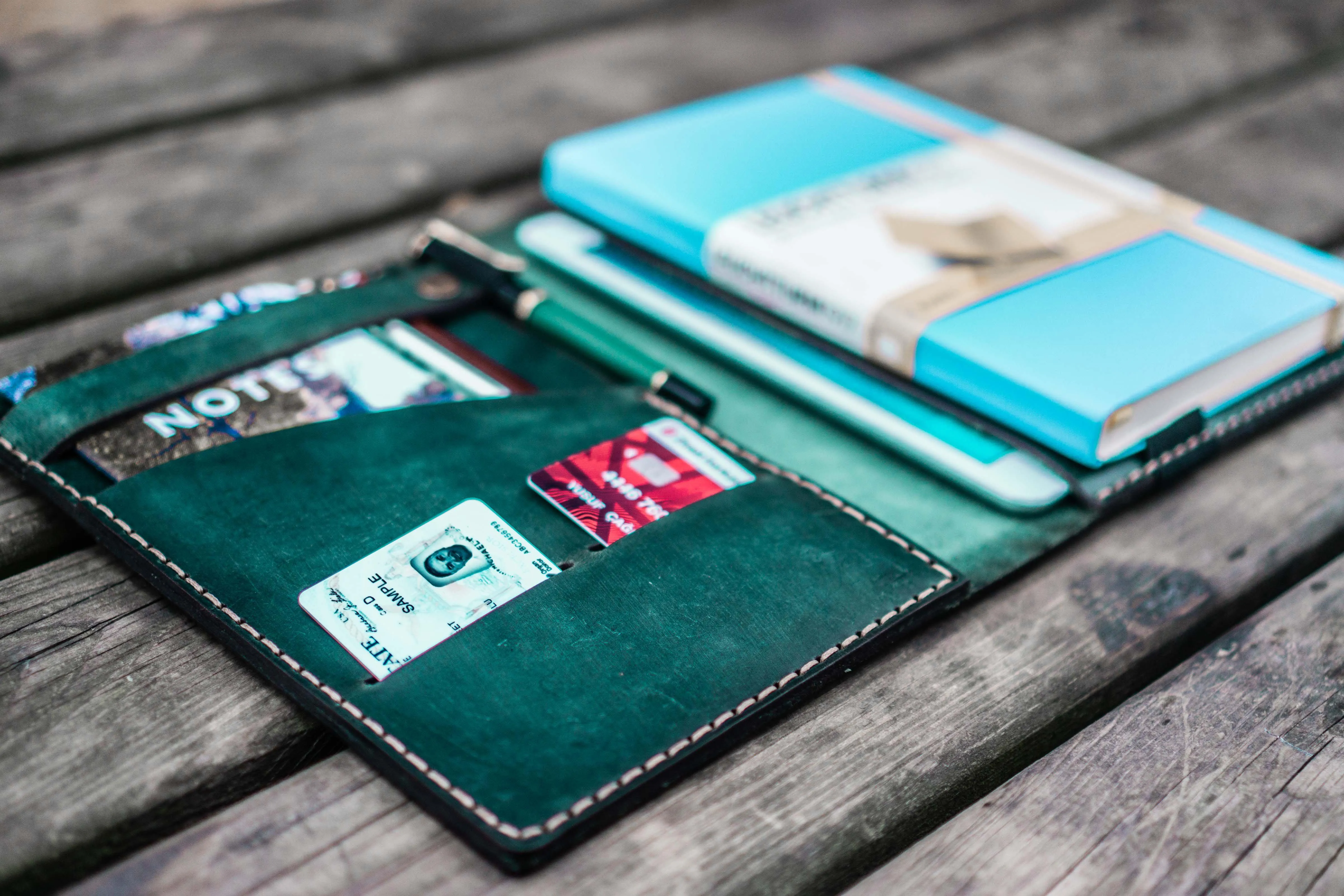 Leather Leuchtturm1917 A5 Notebook Cover - Crazy Horse Forest Green