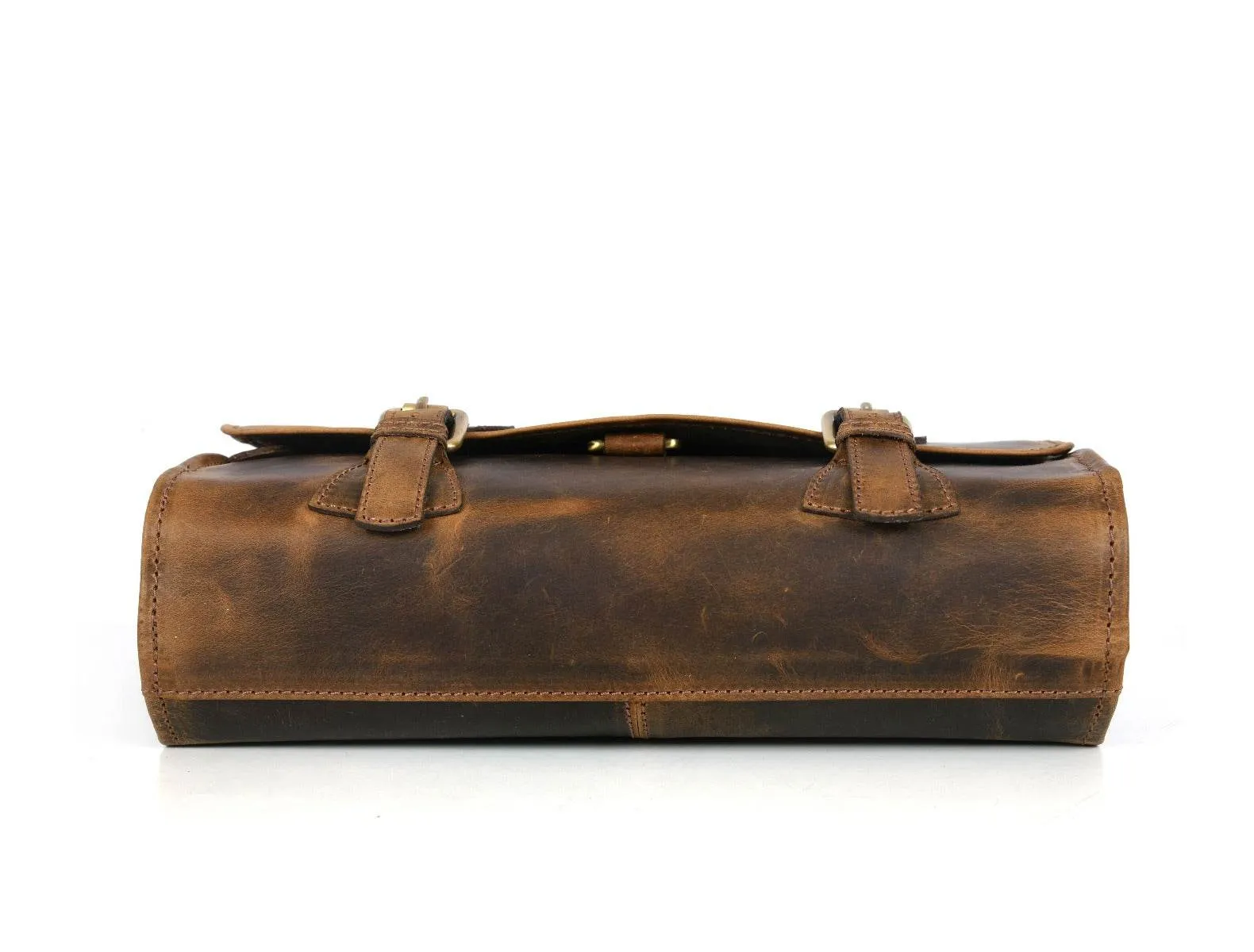Lexington Leather Toiletry Bag - Vintage Brown