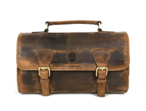 Lexington Leather Toiletry Bag - Vintage Brown