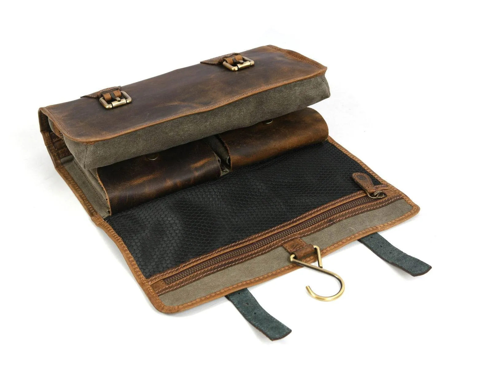 Lexington Leather Toiletry Bag - Vintage Brown