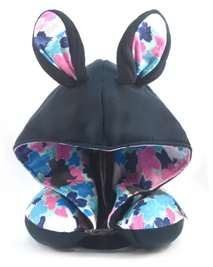 <A 000a50>"Bunny & Sakura" Memory Foam Travel Hoodie Pillow
