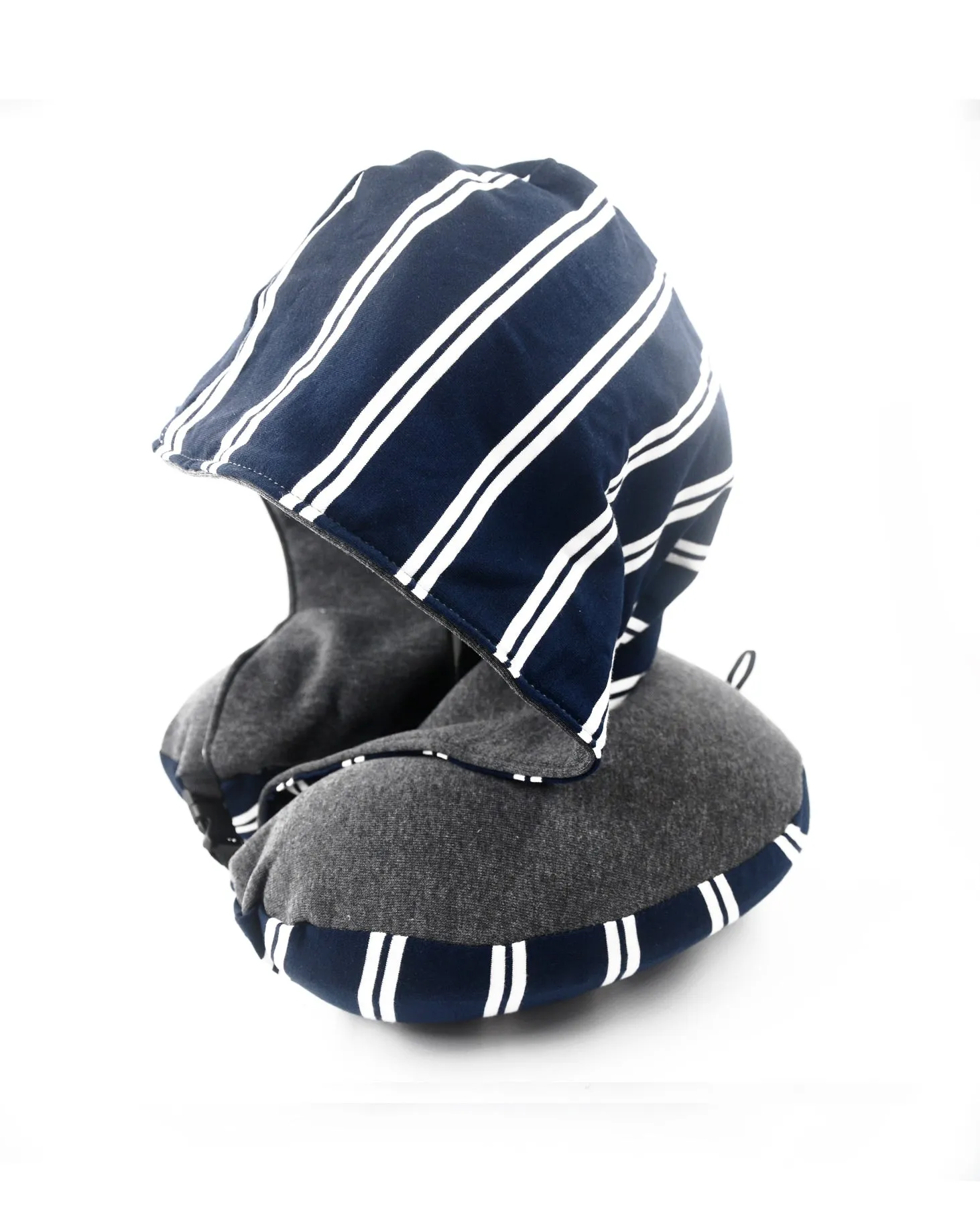 <A 000a63>Stripe Hoodie Pillow - Navy/White Stripe
