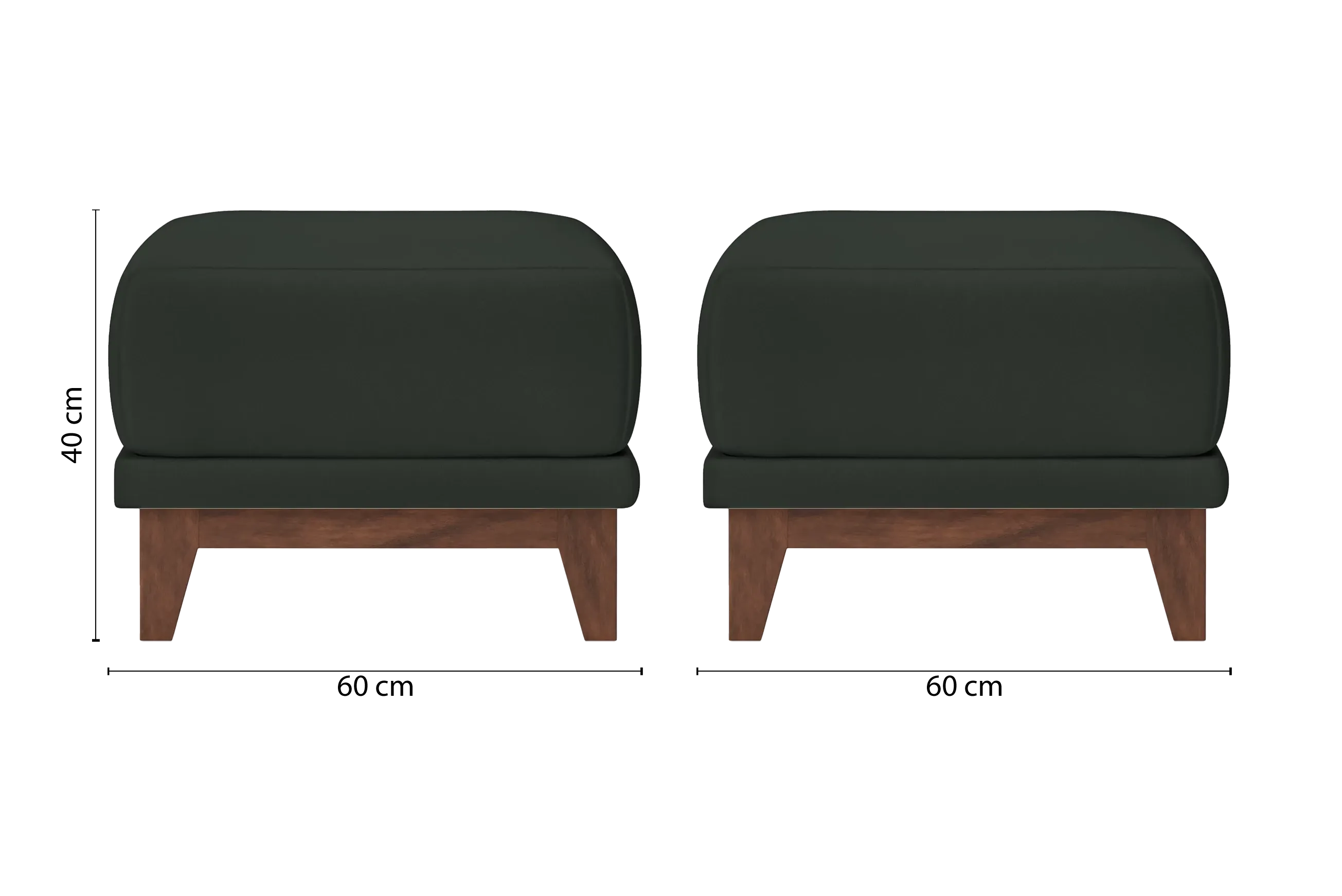 Lucca Ottoman Green Leather