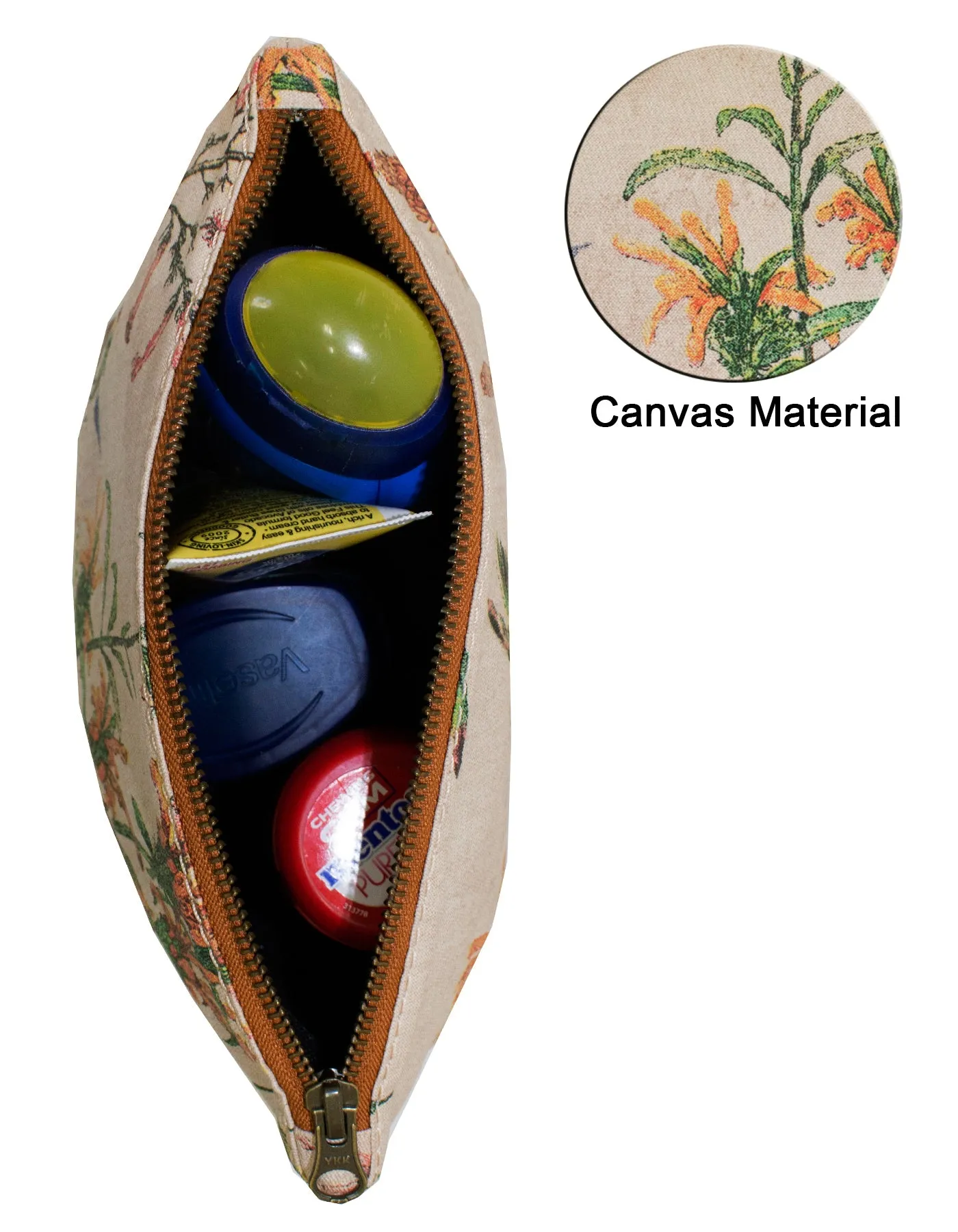 Luvsa LS-BS2209 Shweshwe Fabric & Genuine Leather Cosmetic / Toiletry Bag