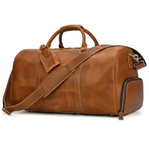 Luxury Leather Weekend Travel Bag