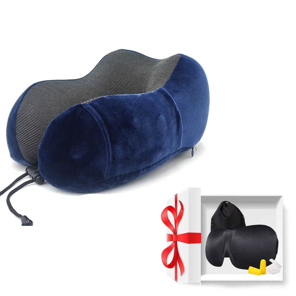 Luxury U-Shaped Memory Foam Travel Neck Pillow Cushion