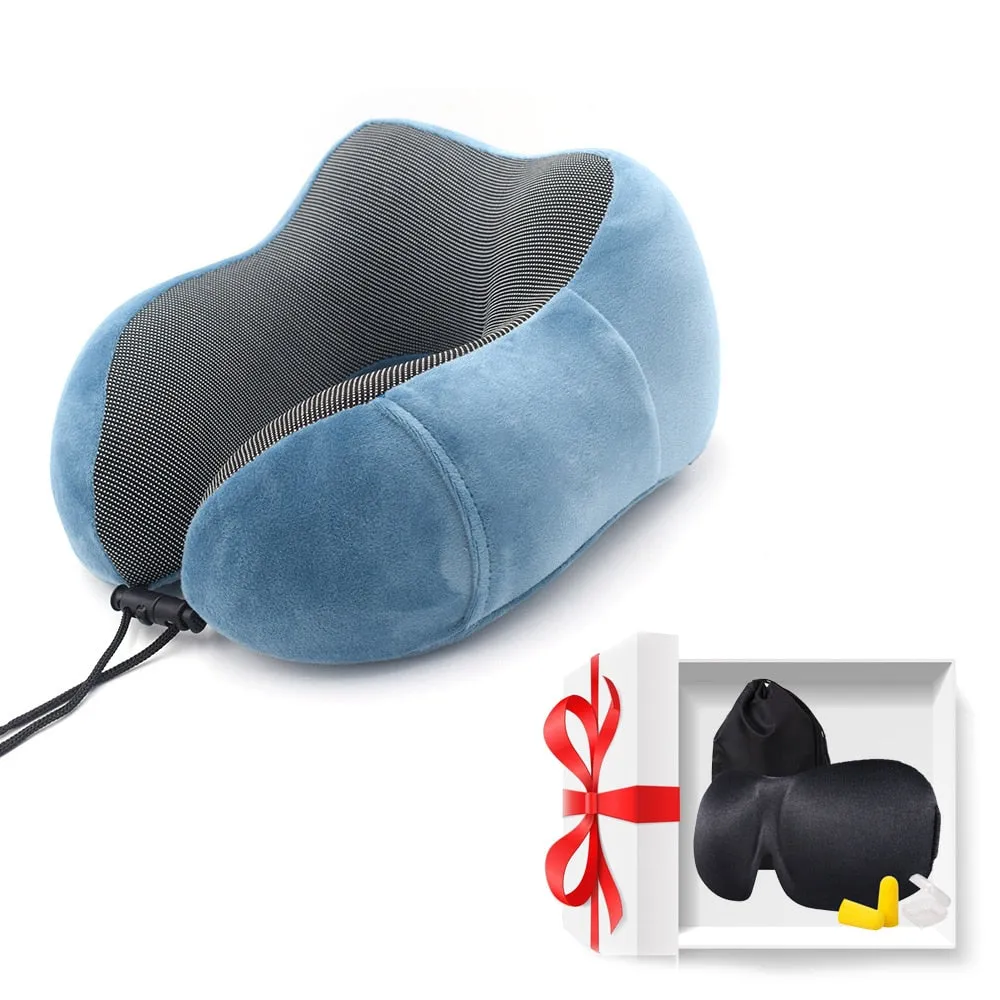 Luxury U-Shaped Memory Foam Travel Neck Pillow Cushion