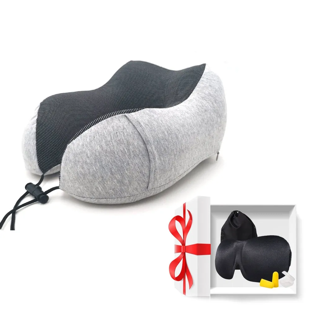 Luxury U-Shaped Memory Foam Travel Neck Pillow Cushion