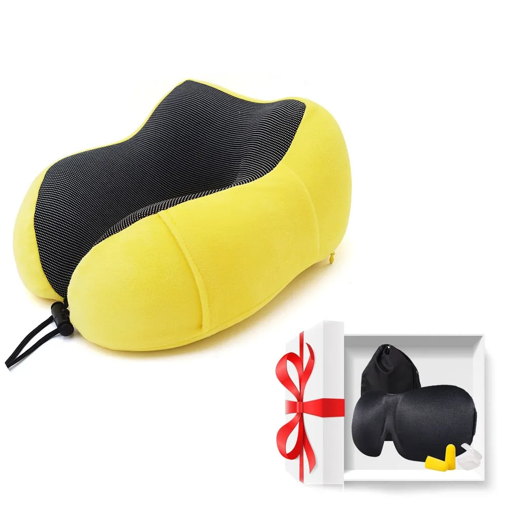 Luxury U-Shaped Memory Foam Travel Neck Pillow Cushion