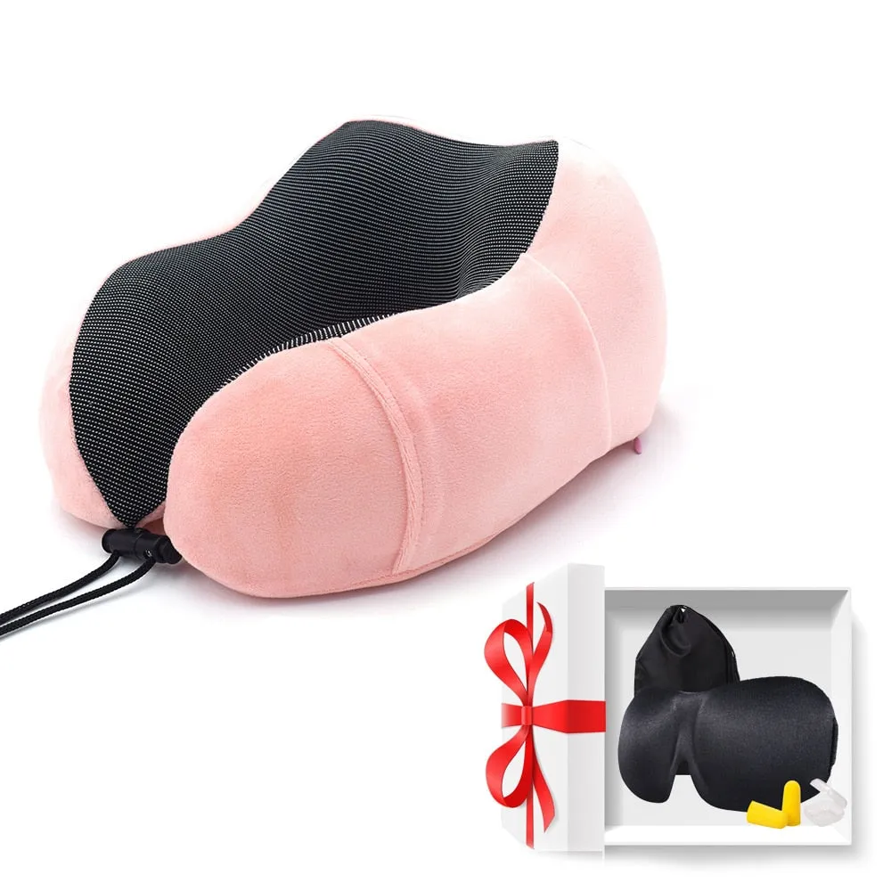 Luxury U-Shaped Memory Foam Travel Neck Pillow Cushion