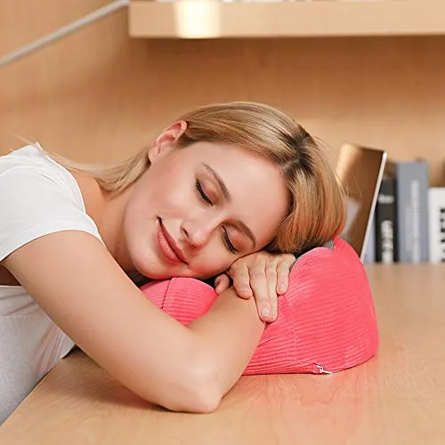 Memory Foam Neck Pillow with 360-Degree Head Support, Red