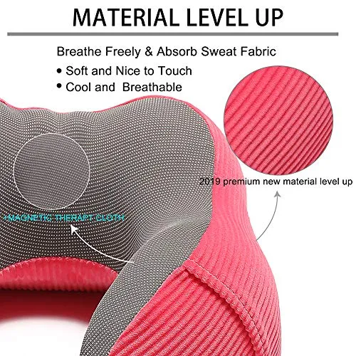 Memory Foam Neck Pillow with 360-Degree Head Support, Red