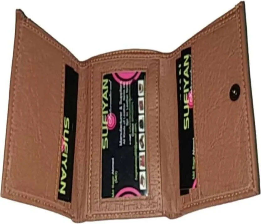 Men Tan Artificial Leather Wallet (5 Card Slots)