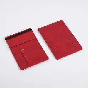 Men's PU Leather Travel Wallet for Passport and Business Cards - Stylish Handheld Accessory