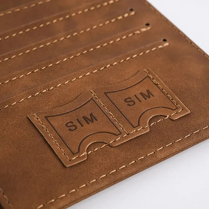 Men's PU Leather Travel Wallet for Passport and Business Cards - Stylish Handheld Accessory